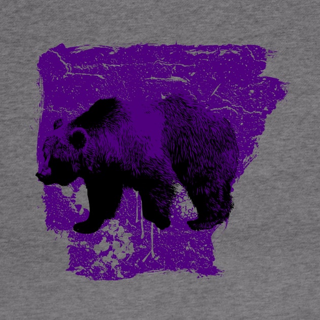 Messy Arkansas Purple Bear by rt-shirts